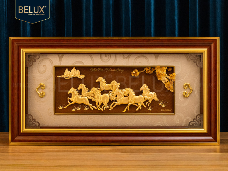 Tranh Mã Đáo Thành Công Mạ Vàng 24k Mẫu 7